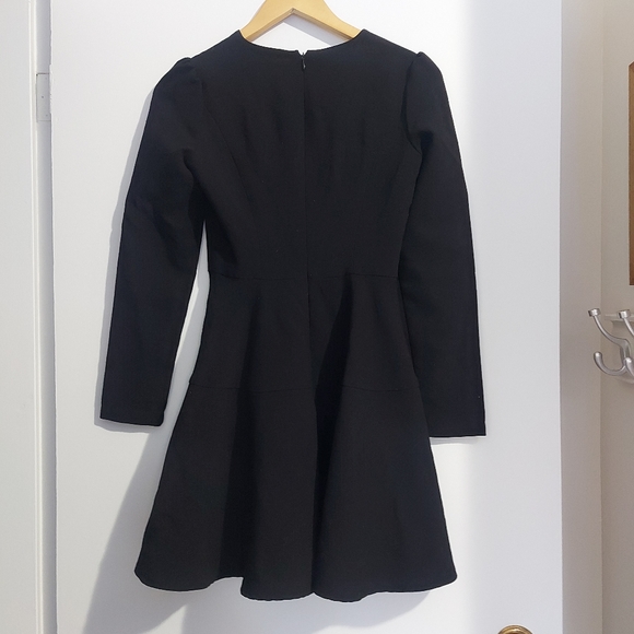 Gal Meets Glam Black Celeste Dress Round Neck Elegant Long Sleeve - Picture 3 of 10